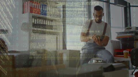 Digital Data Integration with Businessman Using Tablet