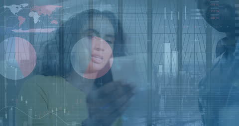 Animated Data Visualization Over Business Discussion