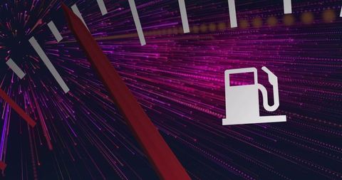 Futuristic fuel gauge with digital effects concept