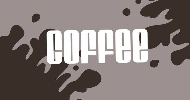 Illustration of spilling coffee with coffee text on gray background, copy space - Download Free Stock Photos Pikwizard.com
