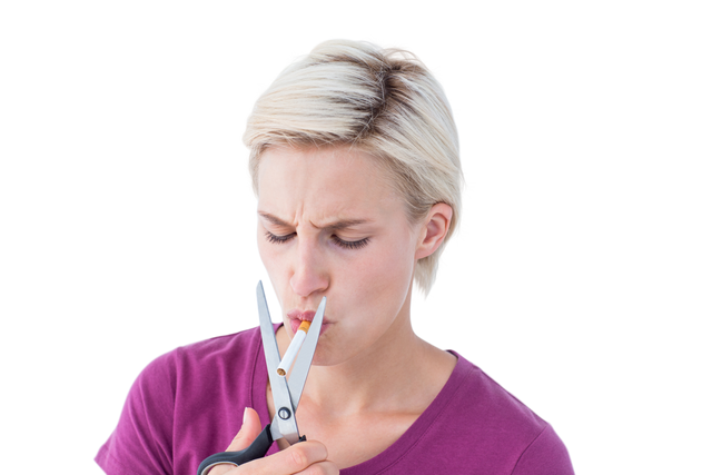 Woman Cutting Cigarette with Scissors Transparent Background Isolated - Download Free Stock Videos Pikwizard.com