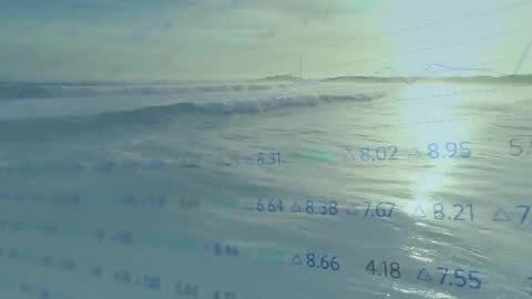 Ocean Waves and Overlay Charts for Data Analytics Concept