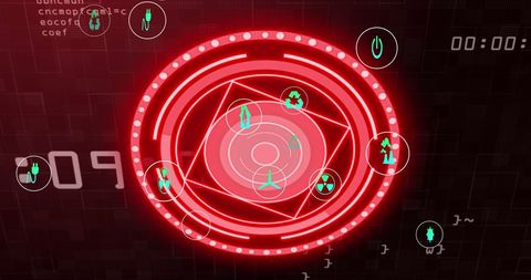 Digital Interface with Scanning Icons and Data Processing Animation - Download Free Stock Images Pikwizard.com
