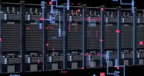 Digital Data Processing over Modern Server Racks - Download Free Stock Images Pikwizard.com