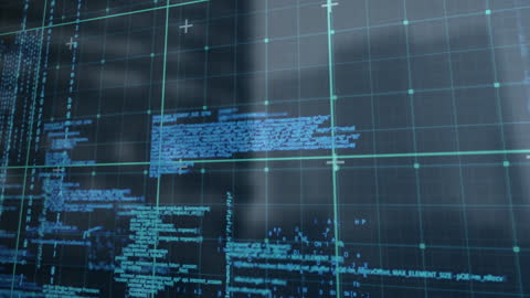 Futuristic Digital City with Blue Matrix Animation