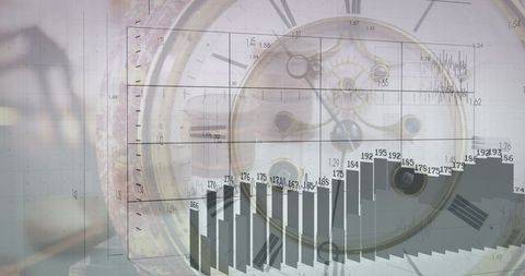 financial data analysis overlay on clock - Download Free Stock Images Pikwizard.com