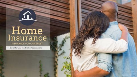 Couple Embracing to Highlight Home Insurance Security - Download Free Stock Templates Pikwizard.com
