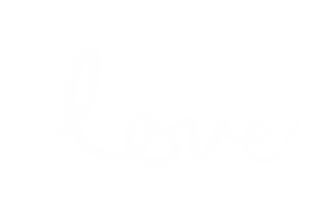 Handwritten love text on transparent background for romantic design