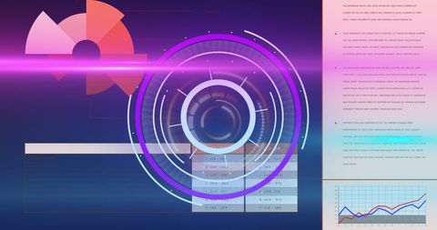 Digital Interface with Processing Circle and Data Visualization - Download Free Stock Images Pikwizard.com