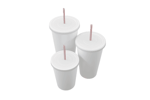white takeaway cups with straws on transparent background - Download Free Stock Videos Pikwizard.com