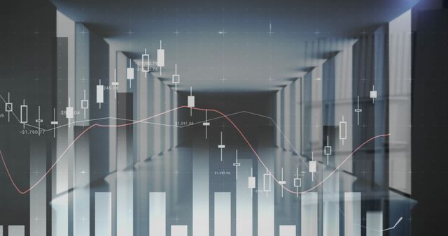 Futuristic Financial Chart Overlay with Architectural Background - Download Free Stock Photos Pikwizard.com