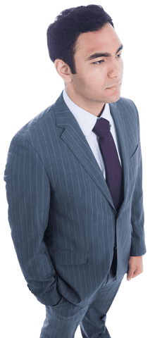Transparent PNG of Biracial Businessman in Suit Standing