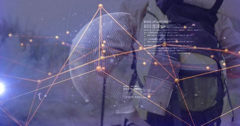 Adventurous hiker embarking on innovative journey