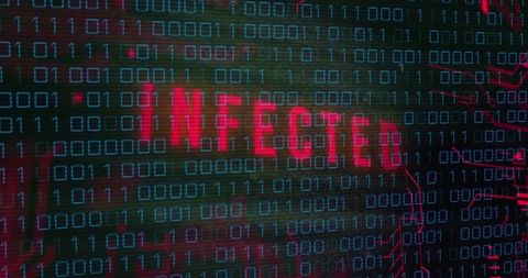 Digitized Binary Code with Infected Message Display - Download Free Stock Images Pikwizard.com