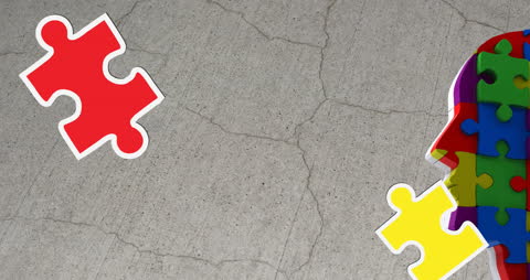 Autism and Learning Differences Concept with Puzzle Pieces