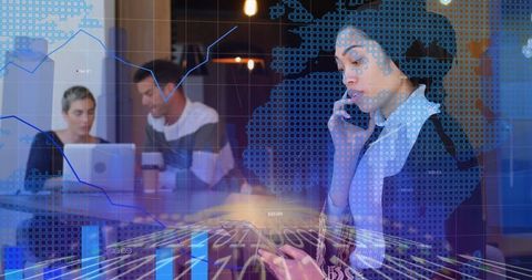 Professional Woman in Digital Network Data Analysis Office Conversation - Download Free Stock Images Pikwizard.com