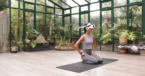 Virtual Reality Yoga in Tranquil Greenhouse