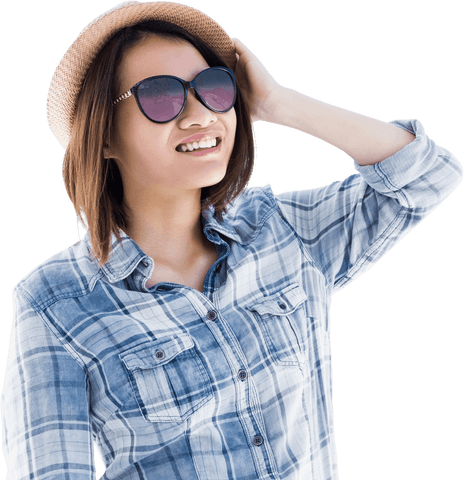 transparent young woman in sunglasses enjoys daylight - Download Free Stock Videos Pikwizard.com