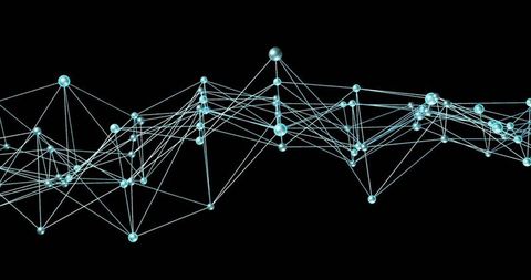 Futuristic Blue Network Grid in Digital Scene