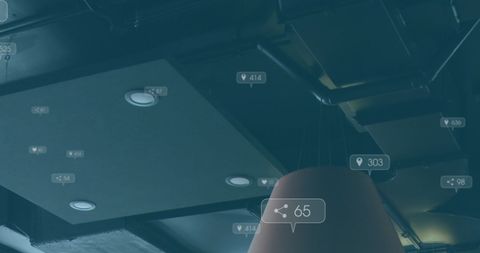 Digital Interaction Over Office Ceiling Concept Art