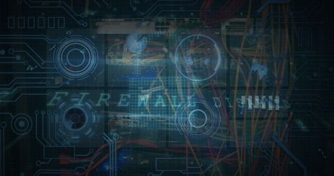 Abstract Digital Network Interface with Server Room - Download Free Stock Images Pikwizard.com