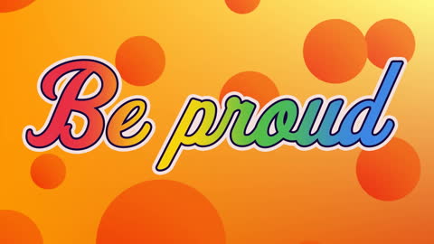Colorful Motivational Text with Gradient Dots on Orange