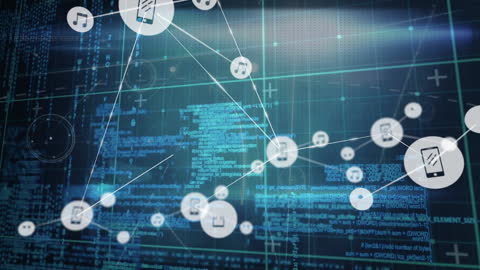 Abstract Digital Network with Data Processing Background