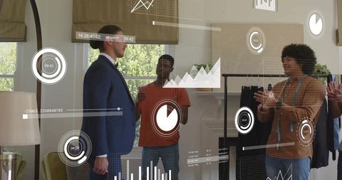 Presenting fashion retail with augmented reality overlays: suited presenter guiding team