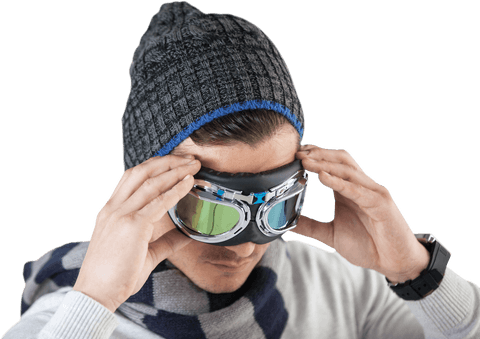 fashionable beanie and aviator goggles transparent style - Download Free Stock Videos Pikwizard.com