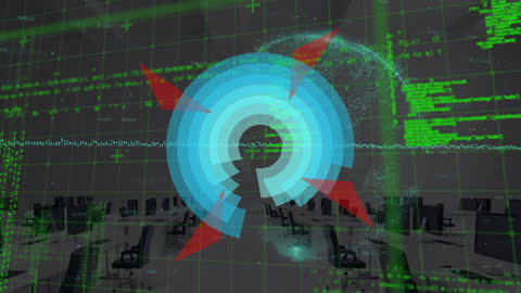 Digital Interface Animation with Processing Circle and Data Overlays