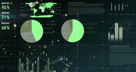 Data Analytics Dashboard with Charts, World Map, and Metrics