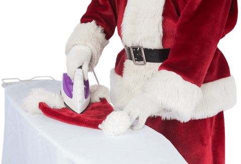 transparent santa claus ironing red hat christmas preparation - Download Free Stock Videos Pikwizard.com