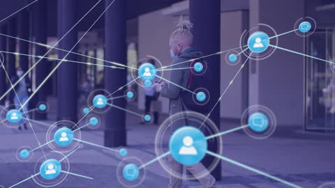 Network Connectivity Concept with Connected Icons Mesh