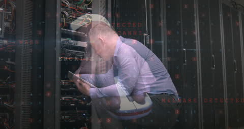 Double Exposure of Technician and Server with Cyber Attack Alerts