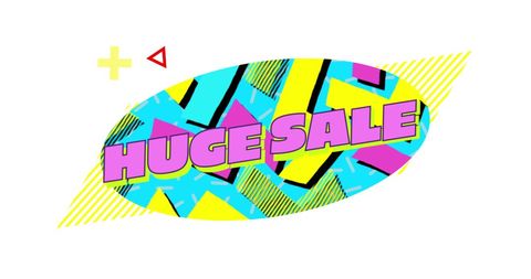 Retro Upscale Vibrant Huge Sale Banner Design - Download Free Stock Images Pikwizard.com