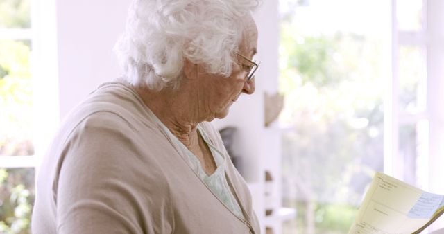 Senior Woman Reading Important Documents at Home - Download Free Stock Images Pikwizard.com