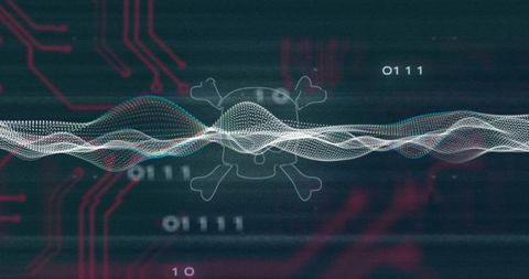 Digital Waveforms Over Cybersecurity Symbol Background - Download Free Stock Images Pikwizard.com