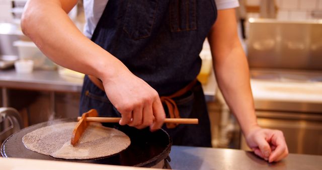 Chef Making Savory Crepes in Restaurant Kitchen - Download Free Stock Images Pikwizard.com