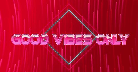 Good Vibes Only Neon Sign with Pink Light Trails - Download Free Stock Images Pikwizard.com