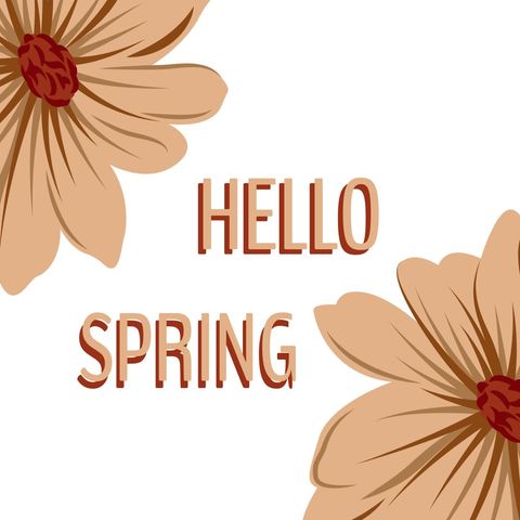 warm-toned floral design with cheerful spring greeting - Download Free Stock Templates Pikwizard.com