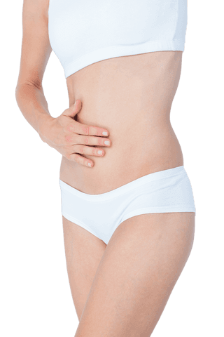 Woman Touching Belly in White Outfit on Transparent Background - Download Free Stock Videos Pikwizard.com