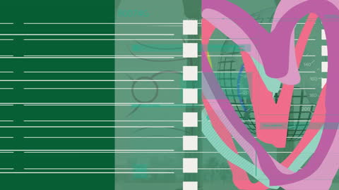 Colorful Digital Data Interpretation with Heart Overlay
