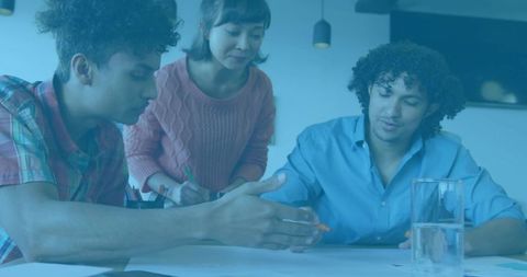 Creative Team Collaborating on Workplace Brainstorming Session