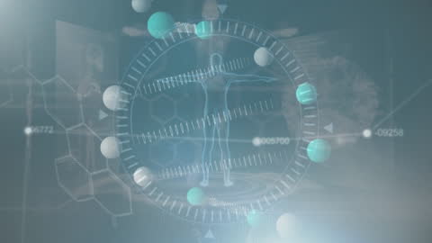 Futuristic DNA Strand and Digital Data Animation