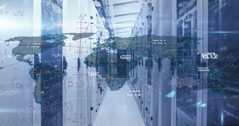 Global Data Processing and Server Technology Concept