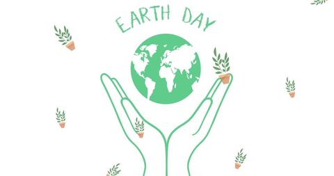 Earth day concept with green globe in hands