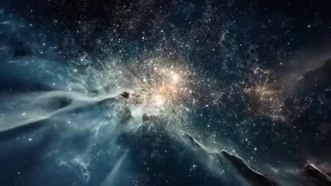 Mystical Journey Into Glowing Nebula Core in Deep Space