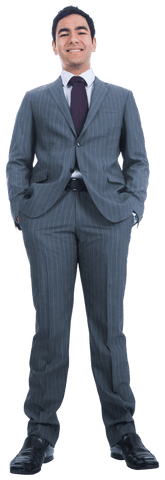 Biracial Businessman in Stylish Suit on Transparent Background