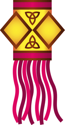 Geometric yellow ornament transparent background festival design