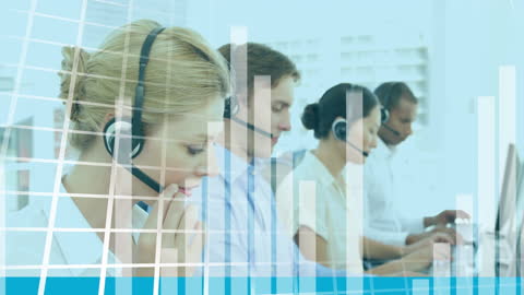 Diverse Business Team Using Headsets in Modern Office